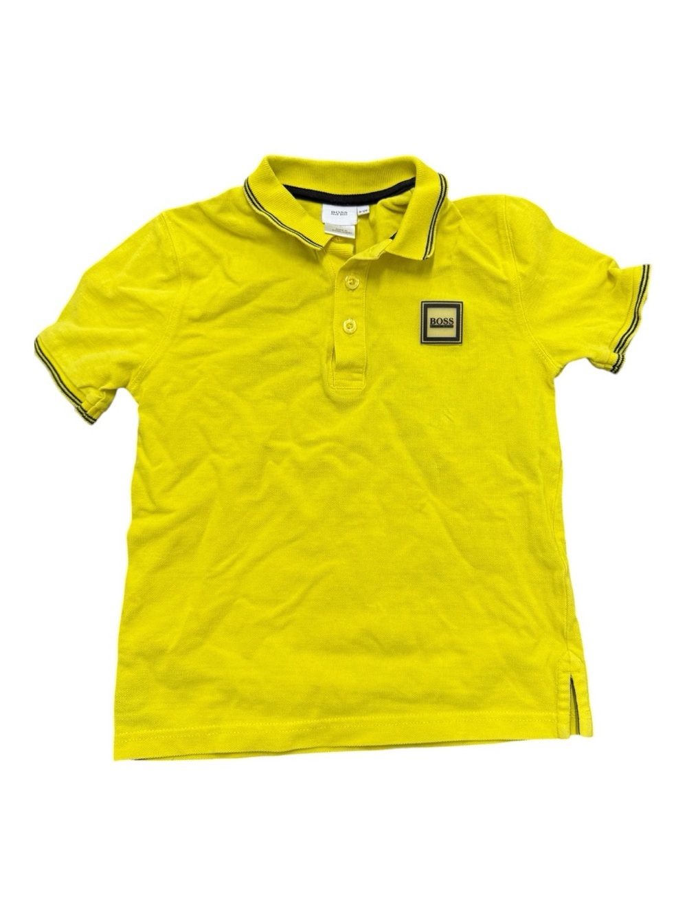 BOSS Kids Highlighter Yellow Polo Shirt Size 8